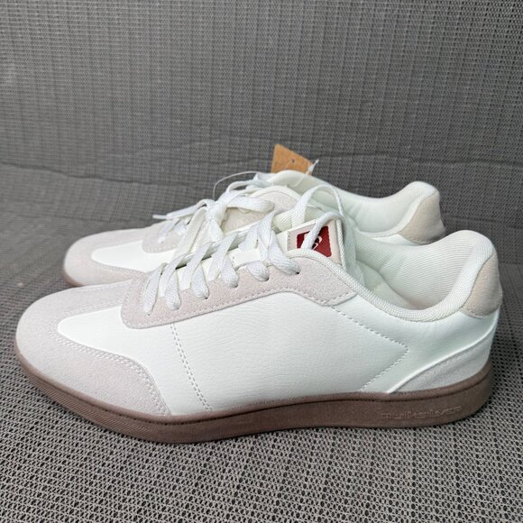 Quiksilver Torrance Mens Size 10 White & Beige Leather and Suede Sneakers - Picture 1 of 8